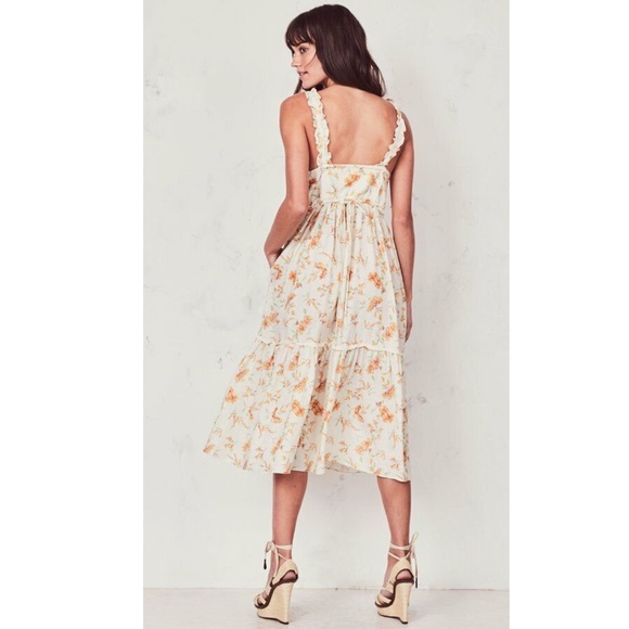 LoveShackFancy Ann Cotton Linen Midi / Maxi Dress S - Picture 2 of 8